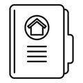 Realtor house folder icon, outline style