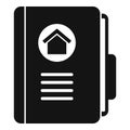 Realtor house folder icon, simple style