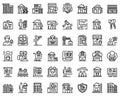 Realtor icons set, outline style