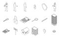 Realtor icons set outline vector