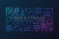 Realtor vector colored outline illustration or banner