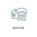 Realtor vector line icon, linear concept, outline sign, symbol