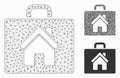 Realty Case Vector Mesh Wire Frame Model and Triangle Mosaic Icon Royalty Free Stock Photo