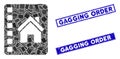 Realty Catalog Mosaic and Grunge Rectangle Gagging Order Stamp Seals