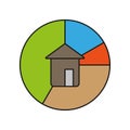 Realty diagram icon. Vector illustration. EPS 10.