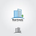 Realty estate, apartment, residential property, hotel, real estate logo template design vector