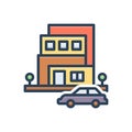 Color illustration icon for Realty, real estate and apartment