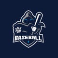 Reaper logo mascot design vector with modern illustration concept style. Reaper baseball illustration Royalty Free Stock Photo