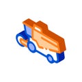 Reaping Harvester Vehicle isometric icon vector illustration