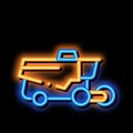 Reaping Harvester Vehicle neon glow icon illustration