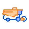 Reaping Harvester Vehicle Vector Thin Line Icon