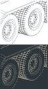 Rear axle of truck tractor isometric drawings