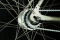 Rear bicycle wheel parts Royalty Free Stock Photo