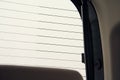 Rear window with defrost lines and interior frame structure Royalty Free Stock Photo