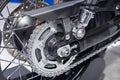 Rear chain and sprocket of motorcycle wheel Royalty Free Stock Photo
