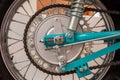 rear chain and sprocket of motorcycle wheel,slective focus Royalty Free Stock Photo