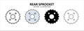 rear chain wheel gear sprocket vector icon design. car motorcycle spare part replacement service Royalty Free Stock Photo