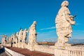 Rome - Rear view of the statues on top of Saint Peter Basilica in Vatican City, Rome, Lazio, Europe Royalty Free Stock Photo