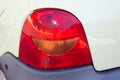 A Rear Closeup Back Red Tail light car Royalty Free Stock Photo