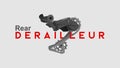 Rear deraillur big text illustration bike component bicycle part