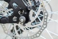 Rear disc brake system close-up on a bicycle
