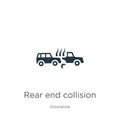 Rear end collision icon vector. Trendy flat rear end collision icon from insurance collection isolated on white background. Vector Royalty Free Stock Photo