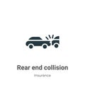 Rear end collision vector icon on white background. Flat vector rear end collision icon symbol sign from modern insurance Royalty Free Stock Photo