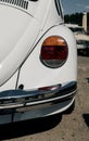 Rear end of white classic car Royalty Free Stock Photo