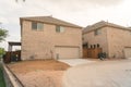 Rear entry garage of brand newly built house in Texas, USA Royalty Free Stock Photo