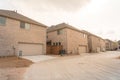 Rear entry garage of brand newly built house in Texas, USA Royalty Free Stock Photo