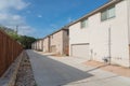 Rear entry garage of brand newly built house in Texas, USA Royalty Free Stock Photo