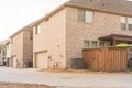 Rear entry garage of brand newly built house in Texas, USA Royalty Free Stock Photo