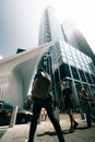 Rear of an european guy wondering around New York streets Royalty Free Stock Photo