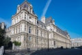 Rear facade of the Paris city hall building under a pure winter blue sky Royalty Free Stock Photo