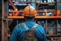 Rear-facing Back view of standing worker in uniform. Generate ai Royalty Free Stock Photo