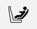 Rear Facing Child Seat Icon Children Car Vehicle Safety Chair Black White Vector Royalty Free Stock Photo