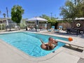 Rear garden swimming pool at a residential address in Tucson
