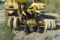 Rear half of a large tractor. Disassembled tractor.