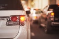 Rear lamp signals for turn of car on street