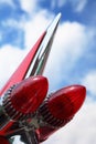 Rear lights in rocket form of vintage car Royalty Free Stock Photo