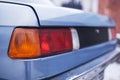 The rear part of rearlights old blue car Royalty Free Stock Photo