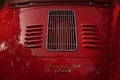 Rear part of a red Porsche 1600 super with golden lettering Royalty Free Stock Photo