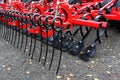 Rear part with spring rakes of modern british HE-VA Euro Tiller heavy duty secondary tine agricultural cultivator