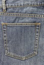 Rear pocket of jeans.