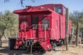 Rear Of Railroad Caboose In Arizona Desert Royalty Free Stock Photo
