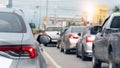 Rear side of car with turn on brake light. Royalty Free Stock Photo