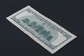 Rear side of old one hundred dollar american currency on black background Royalty Free Stock Photo