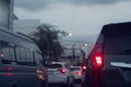 Traffic jam on the road in Thailand. Royalty Free Stock Photo