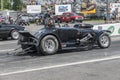 Vintage drag car at the starting line