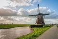 Rear side windmill Achtkante Molen in the Dutch village of Streefkerk